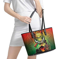 Vanuatu July 30th 1980 Leather Tote Bag Happy Independence Day LT05 - Polynesian Pride