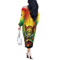 Vanuatu July 30th 1980 Off The Shoulder Long Sleeve Dress Happy Independence Day - Polynesian Pride