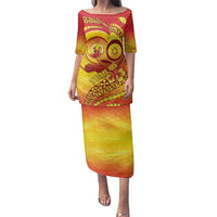 Vanuatu 45 Yia Indipendens Anivesari Family Matching Puletasi and Hawaiian Shirt Tamtam Drum With Boar Tusk - Polynesian Pride