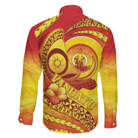 Vanuatu 45 Yia Indipendens Anivesari Family Matching Short Sleeve Bodycon Dress and Hawaiian Shirt Tamtam Drum With Boar Tusk LT05 - Polynesian Pride