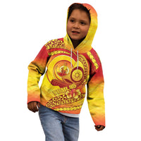 Vanuatu 45 Yia Indipendens Anivesari Kid Hoodie Tamtam Drum With Boar Tusk - Polynesian Pride