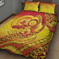 Vanuatu 45 Yia Indipendens Anivesari Quilt Bed Set Tamtam Drum With Boar Tusk - Polynesian Pride