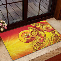 Vanuatu 45 Yia Indipendens Anivesari Rubber Doormat Tamtam Drum With Boar Tusk - Polynesian Pride