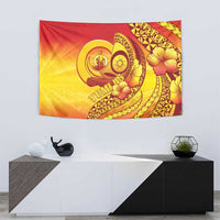 Vanuatu 45 Yia Indipendens Anivesari Tapestry Tamtam Drum With Boar Tusk - Polynesian Pride