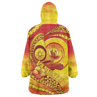 Vanuatu 45 Yia Indipendens Anivesari Wearable Blanket Hoodie Tamtam Drum With Boar Tusk LT05 - Polynesian Pride