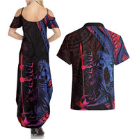 Samoan Pride Couples Matching Summer Maxi Dress and Hawaiian Shirt The Tui Manua - Polynesian Pride