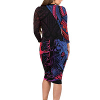 Samoan Pride Long Sleeve Bodycon Dress The Tui Manua LT05 - Polynesian Pride