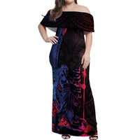 Samoan Pride Off Shoulder Maxi Dress The Tui Manua - Polynesian Pride