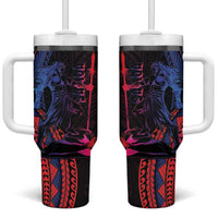 Samoan Pride Tumbler With Handle The Tui Manua LT05 One Size: 40 oz Black - Polynesian Pride