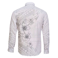 Lotu Tamaiti Samoa Family Matching Off Shoulder Short Dress and Hawaiian Shirt White Sunday Polynesian Tribal Pattern Elegant Style