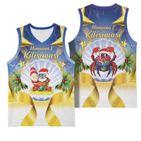 Niue Christmas Basketball Jersey Seashell Santa Beach Vibes - Polynesian Pride