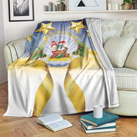 Niue Christmas Blanket Seashell Santa Beach Vibes LT05 Navy - Polynesian Pride