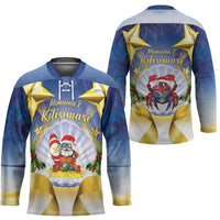 Niue Christmas Hockey Jersey Seashell Santa Beach Vibes - Polynesian Pride