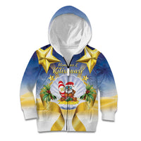 Niue Christmas Kid Hoodie Seashell Santa Beach Vibes LT05 Zip Hoodie Navy - Polynesian Pride