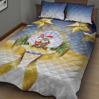 Niue Christmas Quilt Bed Set Seashell Santa Beach Vibes - Polynesian Pride