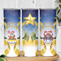 Niue Christmas Skinny Tumbler Seashell Santa Beach Vibes - Polynesian Pride