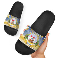 Niue Christmas Slide Sandals Seashell Santa Beach Vibes - Polynesian Pride