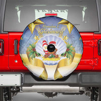 Niue Christmas Spare Tire Cover Seashell Santa Beach Vibes - Polynesian Pride