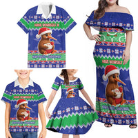 New Zealand Christmas Family Matching Off Shoulder Maxi Dress and Hawaiian Shirt Have Yourself A Kiwi-tastic Christmas - Polynesian Pride