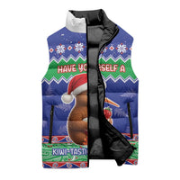 New Zealand Christmas Sleeveless Puffer Jacket Have Yourself A Kiwi-tastic Christmas - Polynesian Pride