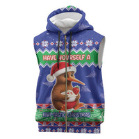 New Zealand Christmas Sleeveless Zip Hoodie Have Yourself A Kiwi-tastic Christmas - Polynesian Pride