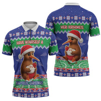 New Zealand Christmas Zipper Polo Shirt Have Yourself A Kiwi-tastic Christmas LT05 - Polynesian Pride