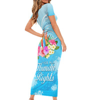 Universal Human Rights Month Short Sleeve Bodycon Dress Polynesian Style LT05 - Polynesian Pride