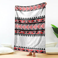 New Zealand Aotearoa Blanket With Kowhaiwhai Pattern Red Version LT05 Red - Polynesian Pride