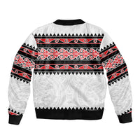 New Zealand Aotearoa Bomber Jacket With Kowhaiwhai Pattern Red Version LT05 - Polynesian Pride