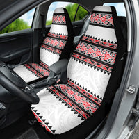 New Zealand Aotearoa Car Seat Cover With Kowhaiwhai Pattern Red Version LT05 - Polynesian Pride