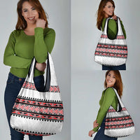 New Zealand Aotearoa Grocery Bag With Kowhaiwhai Pattern Red Version LT05 - Polynesian Pride