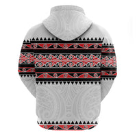 New Zealand Aotearoa Hoodie With Kowhaiwhai Pattern Red Version LT05 - Polynesian Pride