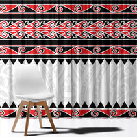 New Zealand Aotearoa Window Curtain With Kowhaiwhai Pattern Red Version LT05 - Polynesian Pride