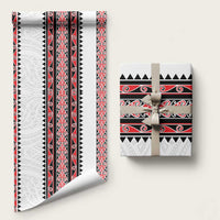 New Zealand Aotearoa Wrapping Paper With Kowhaiwhai Pattern Red Version - Polynesian Pride