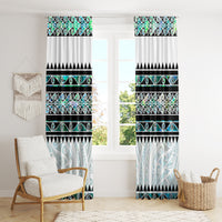 New Zealand Aotearoa Window Curtain With Paua Shell Kowhaiwhai Pattern LT05 - Polynesian Pride
