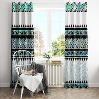 New Zealand Aotearoa Window Curtain With Paua Shell Kowhaiwhai Pattern LT05 - Polynesian Pride