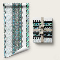 New Zealand Aotearoa Wrapping Paper With Paua Shell Kowhaiwhai Pattern - Polynesian Pride