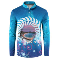 New Zealand Matapouri Beach Landscape Button Sweatshirt