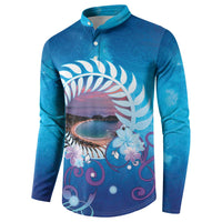 New Zealand Matapouri Beach Landscape Button Sweatshirt