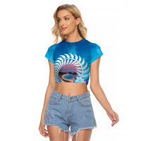 New Zealand Matapouri Beach Landscape Raglan Cropped T Shirt