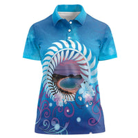 New Zealand Matapouri Beach Landscape Women Polo Shirt LT05 Female Blue - Polynesian Pride