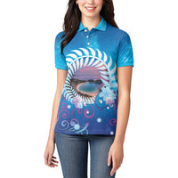New Zealand Matapouri Beach Landscape Women Polo Shirt LT05 - Polynesian Pride