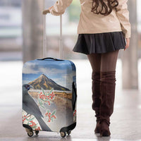 New Zealand Mount Taranaki Landscape Luggage Cover Kokako Bird Polynesian Style LT05 - Polynesian Pride