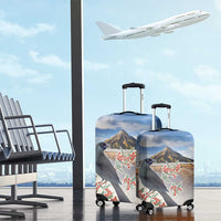 New Zealand Mount Taranaki Landscape Luggage Cover Kokako Bird Polynesian Style LT05 - Polynesian Pride
