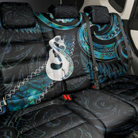 New Zealand Aotearoa Back Car Seat Cover Maori Manaia Paua Shell Glitter Turquoise LT05 - Polynesian Pride