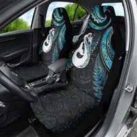 New Zealand Aotearoa Car Seat Cover Maori Manaia Paua Shell Glitter Turquoise LT05 - Polynesian Pride