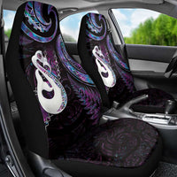 New Zealand Aotearoa Car Seat Cover Maori Manaia Paua Shell Glitter Purple LT05 - Polynesian Pride