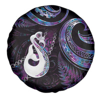 New Zealand Aotearoa Spare Tire Cover Maori Manaia Paua Shell Glitter Purple LT05 - Polynesian Pride