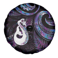 New Zealand Aotearoa Spare Tire Cover Maori Manaia Paua Shell Glitter Purple LT05 - Polynesian Pride