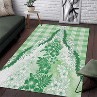 Aloha Hawaii Palaka Area Rug Green Plumeria Lei - Polynesian Pride
